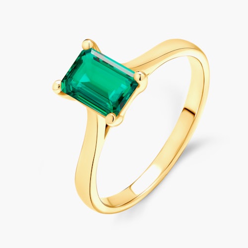 Pierścionek zaręczynowy SAVICKI: złoty, szmaragd